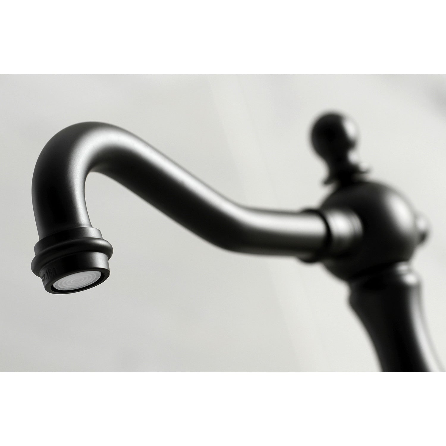 Kingston Heirloom KS1970PX - Heritage Two-Handle 3-Hole Deck Mount Widespread Bathroom Faucet with Brass Pop-Up, Matte Black — thumbnail 3